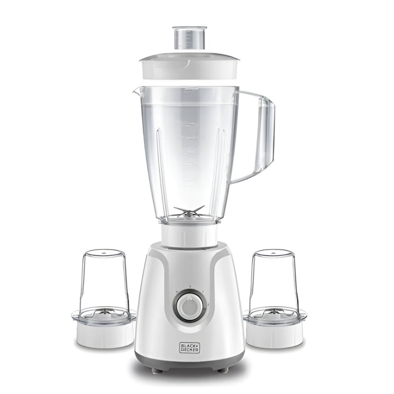 Black&Decker BX4000-B5 Blender With Grinder &Chopper 400W white - خلاط كهربائي بقدرة 400 واط مع مطحنة عدد 2 من بلاك اند ديكر ابيض
