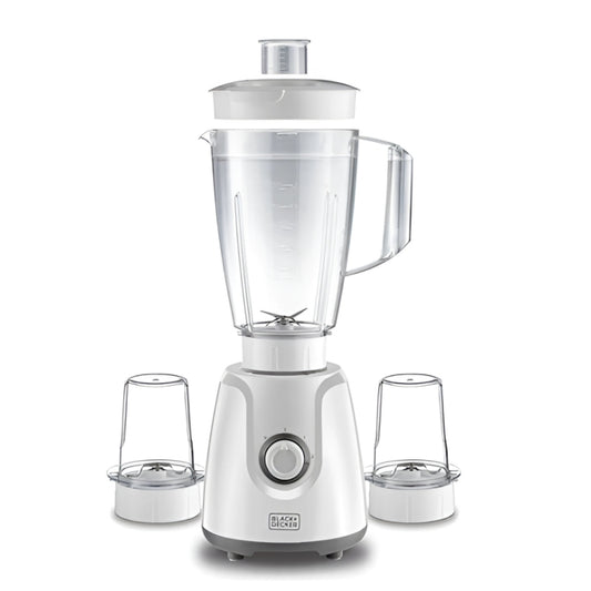Black&Decker BX4000-B5 Blender With Grinder &Chopper 400W white - خلاط كهربائي بقدرة 400 واط مع مطحنة عدد 2 من بلاك اند ديكر ابيض