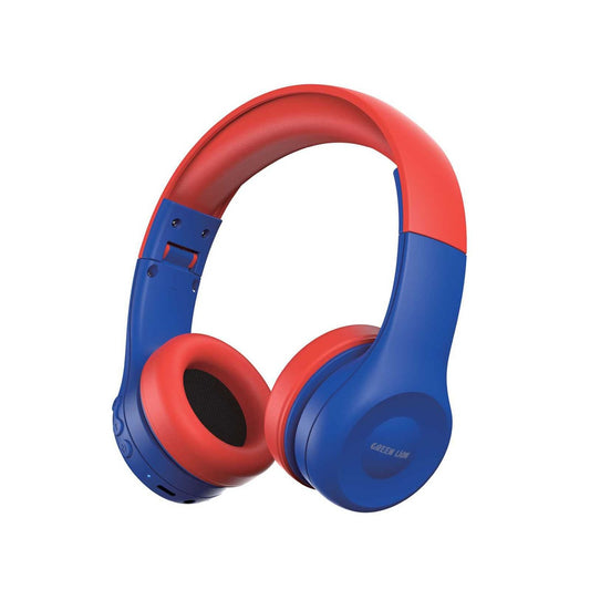 Green Lion Gk-100 Kid Headphone 1 Blue/Red - سماعات بلوتوث هيدسيت للاطفال من كرين ازرق/احمر