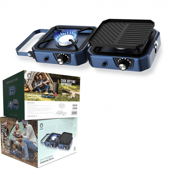 Green Lion 2 IN 1 Portable Camping Stove Blue - طباخ صغير محمول للتخييم 2 في 1 من كرين