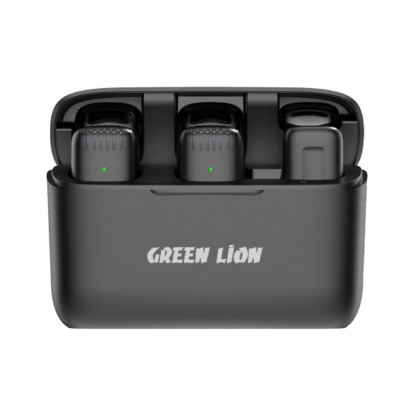 Green Lion 2 in 1 Wireless Microphone ( Lightning Connector) Black - نك مايك لايتننغ لاسلكي 2 في 1 من كرين