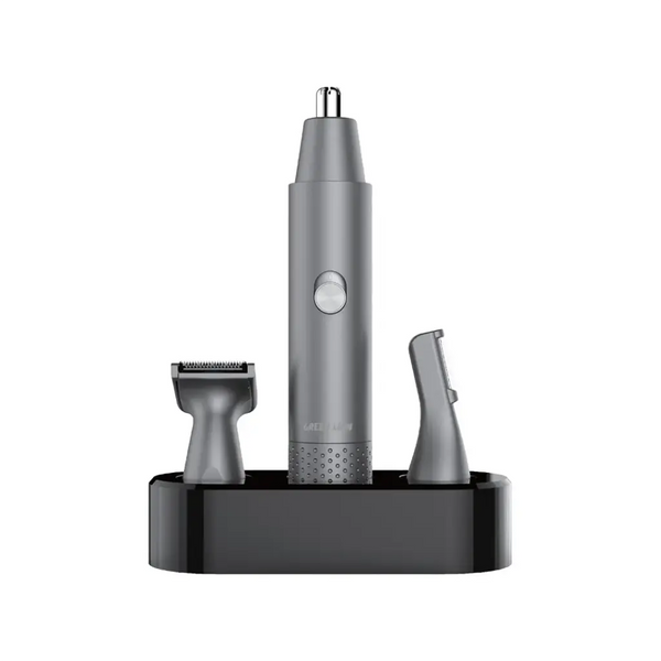 Green Lion 3 In 1 Grooming Kit Silver - ماكنة حلاقة (الوجه-الانف-الحواجب) 3 في 1 من كرين فضي