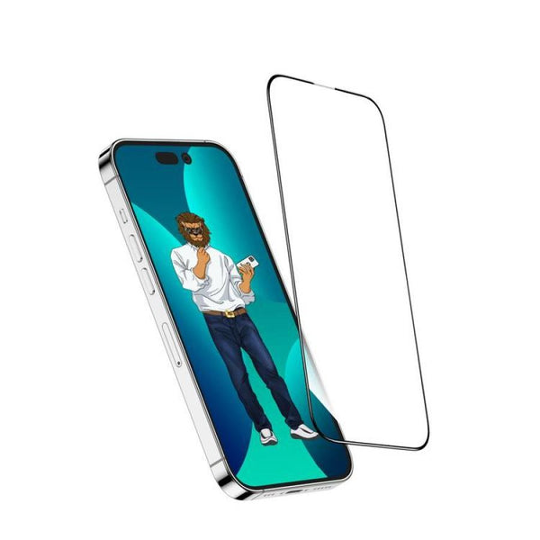 Green 9H Steve Glass Strong Full Screen Protector for iPhone 13/13 Pro/14 ( 6.1" ) Clear - لاصق شاشة شفاف للايفون 13 / 13 برو / 14 من كرين