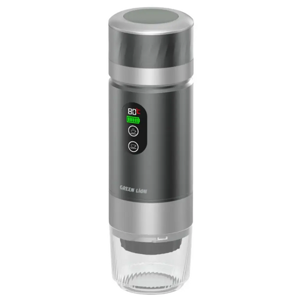 Green Lion Campinas Portable Coffee Maker 80ml Gray - ماكنة تحضير القهوة المحمولة بسعة 80 مل مع شاشة رقمية من كرين