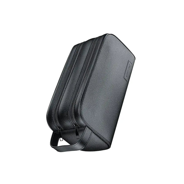 Green Lion Coral clutch bag 2 Zip Black - حقيبة يد جلد محمولة من كرين