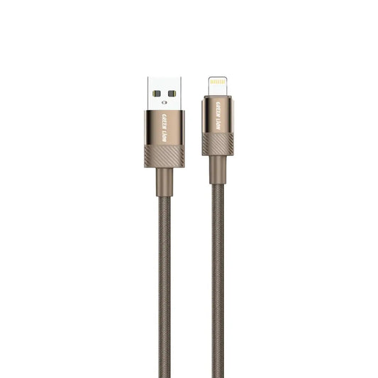 Green Lion Desert Spark Cable USB-A to Lightning 1M 12W Desert Titanium - كيبل يو اس بي ايفون 12 واط 1 متر من كرين