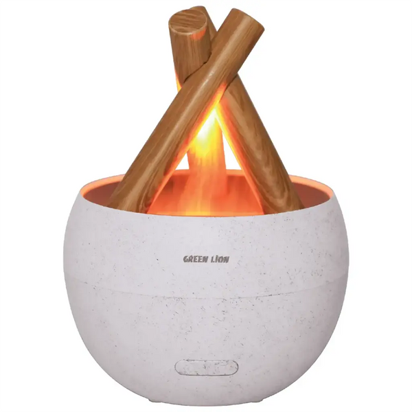 Green Lion Flame Mist Air Diffuser 150ml White - جهاز تعطير المنزل بسعة 150 مل من كرين ابيض