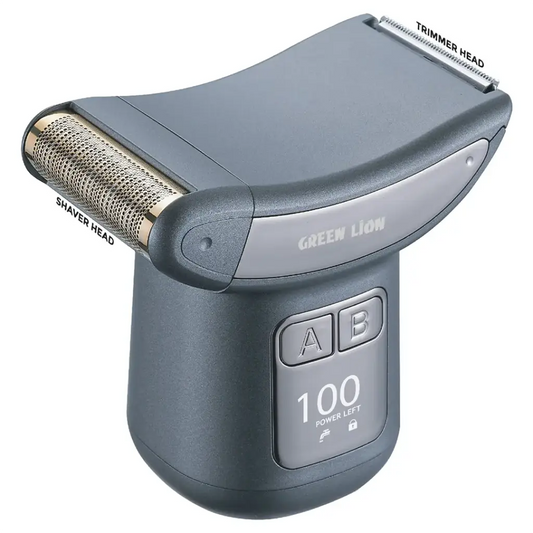 Green Lion Flexgroom 2 in 1 Body Groomer Gray - ماكنة حلاقة الجسم ثنائية الاستخدام من كرين