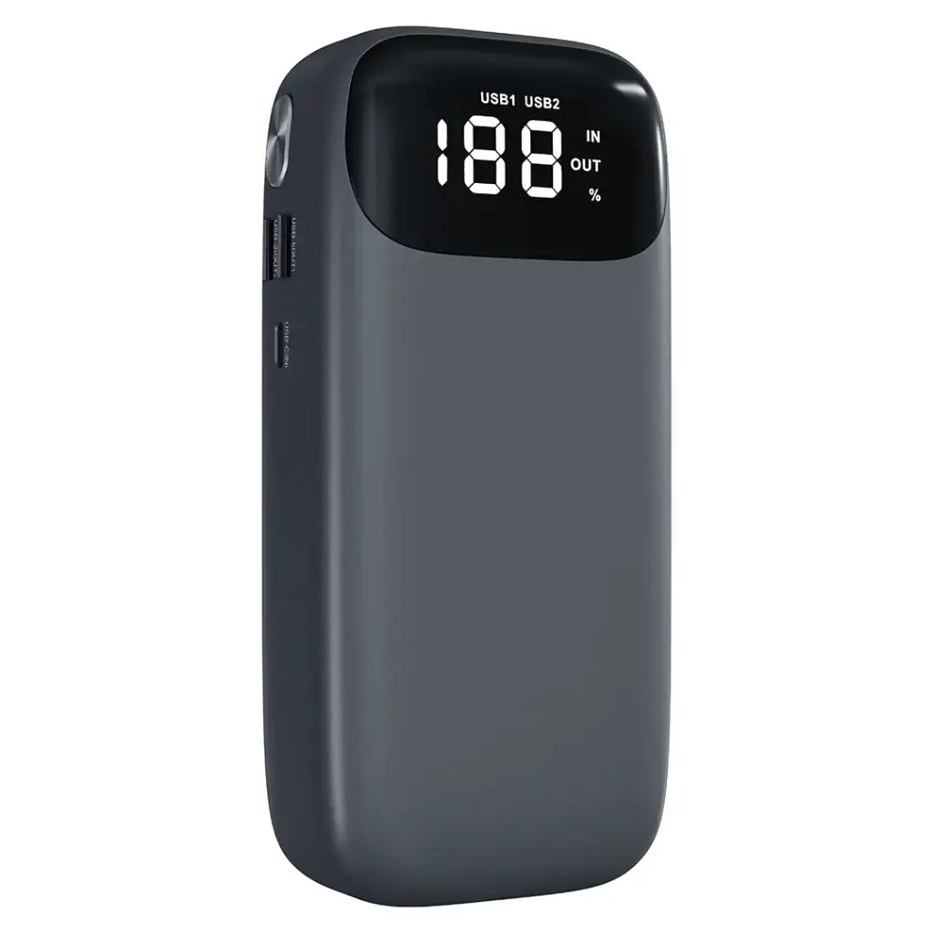 Green Lion Flex Power Jumper and Power Bank 10000mAh Gray - جهاز تشغيل بطارية السيارة مع باوربنك 10000 ملي امبير من كرين