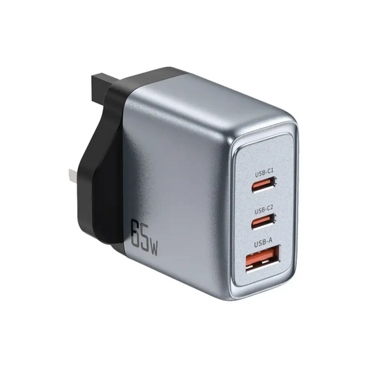 Green Lion GaNPremium UK Plug PD 65W Gray - شاحن 65 واط من كرين رمادي