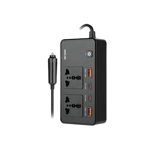 Green lion GC-200 Car Inverter PD24W Black - شاحن سيارة متعدد المنافذ بقدرة 200 واط من كرين