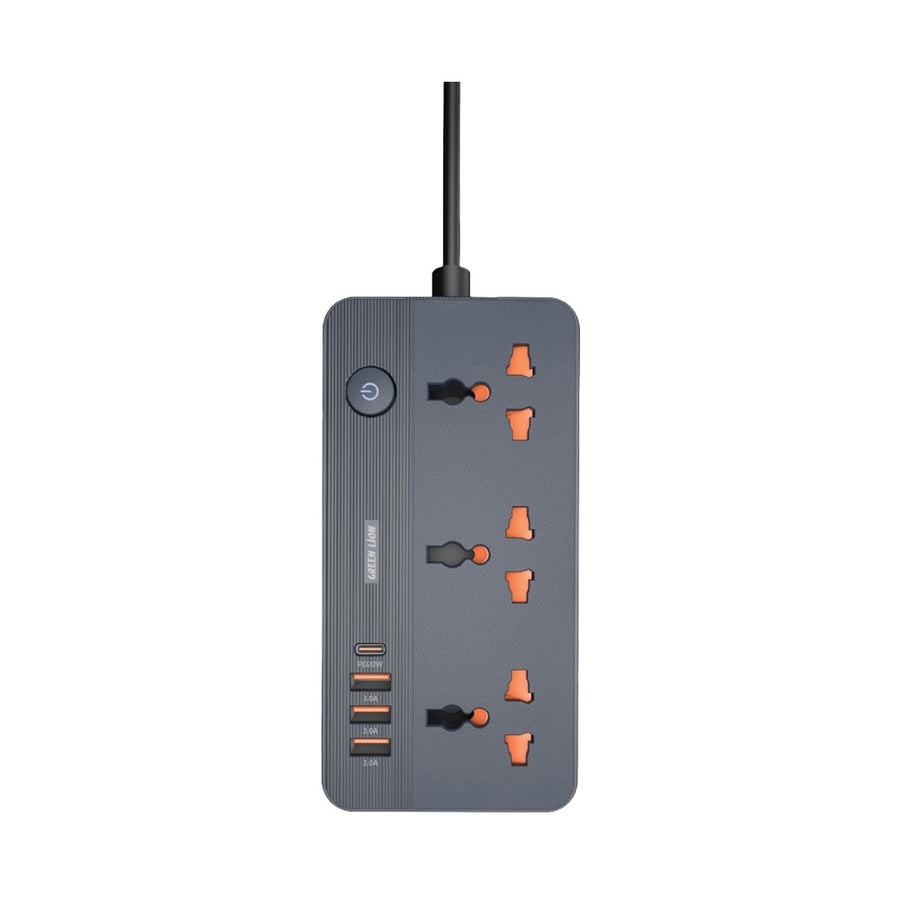 Green Lion GS-200 Power Socket 2500W Black - سيار كهربائي متعدد المنافذ 2500 واط من كرين