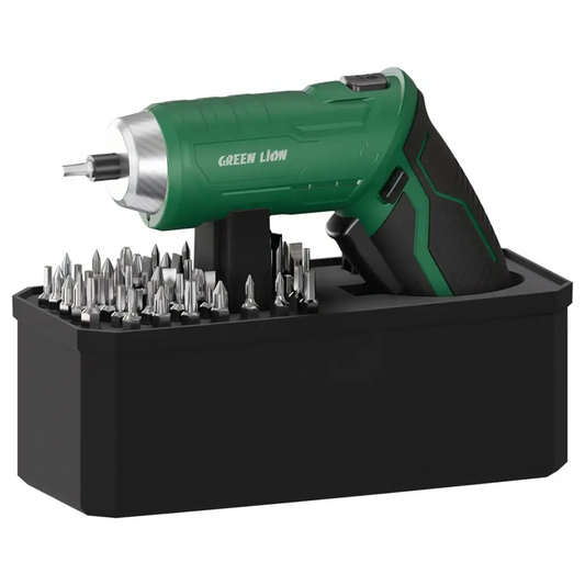 Green Lion GSD-54 Cordless Screwdriver Set - 3.7V 1500mAh Green - مفك كهربائي لاسلكي مع طقم 54 قطعة من كرين اخضر