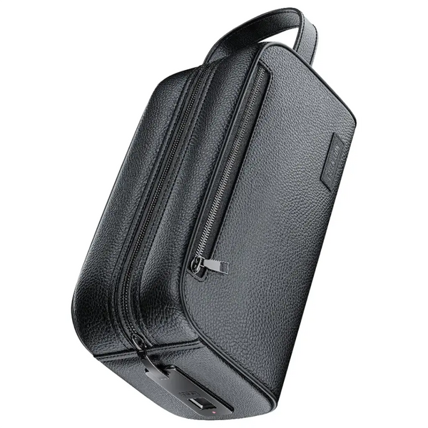 Green Lion Liora Finger Print Bag Black - حقيبة يد جلد محمولة مع قفل بصمة من كرين اسود