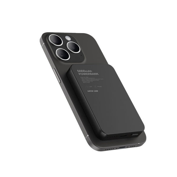 Green Lion GL-MAG 5 5000mAh Powerbank PD20W Black - باوربنك مغناطيسي 5000 ملي امبير 20 واط من كرين اسود