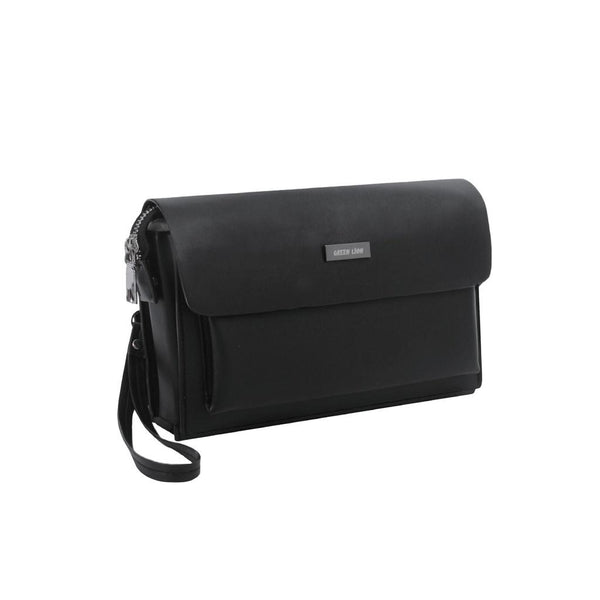 Green Lion Marly Clutch Bag Black - حقيبة يد جلد محمولة من كرين اسود