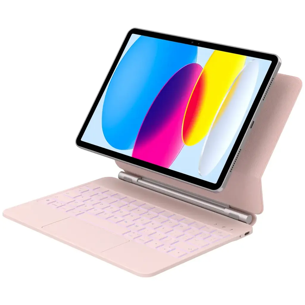 Green Lion Wireless Magic Keyboard Case Pink - كفر كيبورد لاسلكي سحري للايباد الجيل العاشر اي 16 (2025) وردي