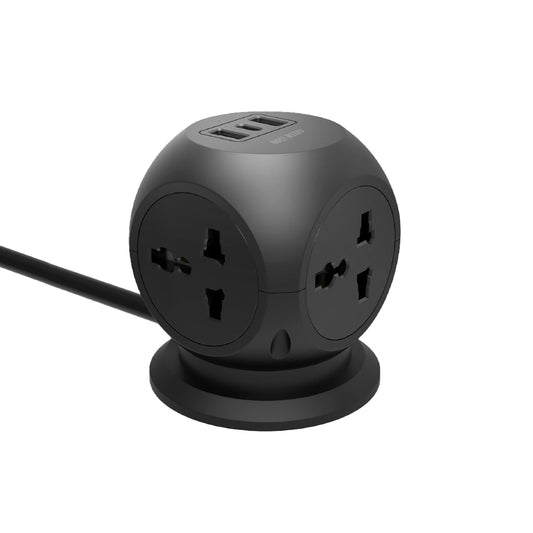 GNMULSKT4BKGreen Lion MultiPort Desk Universal Socket Black - مقبس مكتبي متعدد المنافذ عالمي من كرين اسود