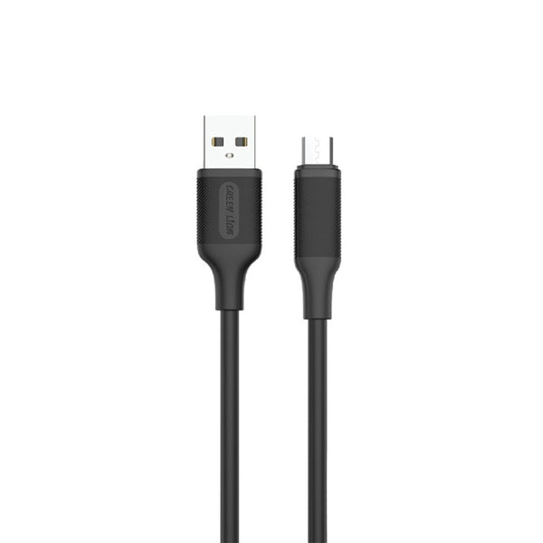 Green Lion USB-A to Micro USB PVC Cable 1M 2.4A Black - كيبل يو اس بي مايكرو 1متر من كرين اسود