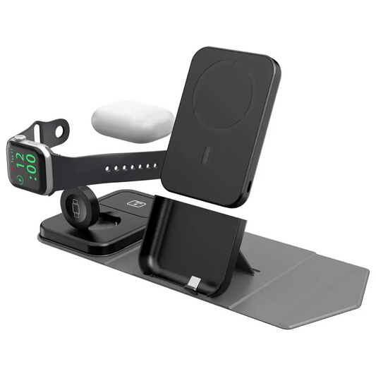 Green Lion Trio Charge Pro 5000mAh Power Bank PD 20W Gray - باوربنك 5000 ملي امبير 20 واط 3 في 1 من كرين رمادي