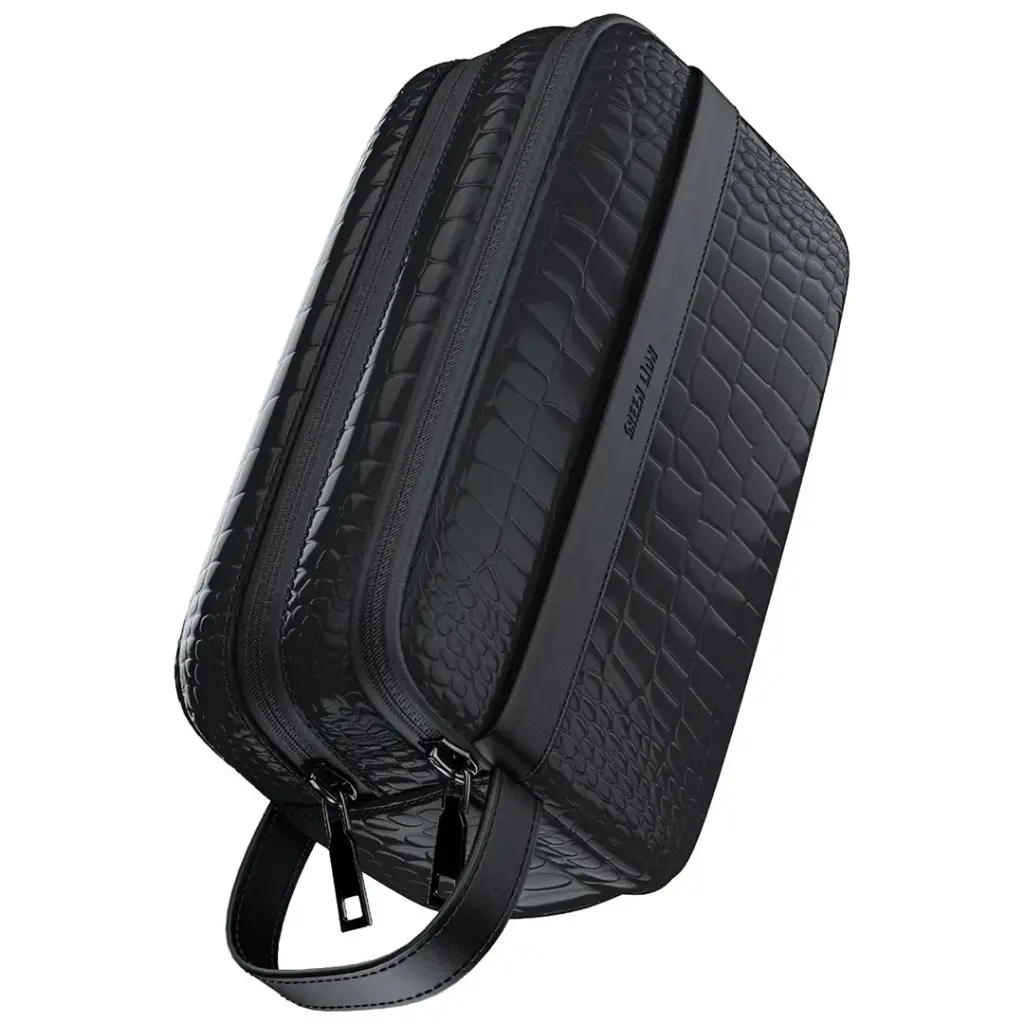Green Lion Tirana Travel Pouch Black - حقيبة يد جلد محمولة من كرين اسود