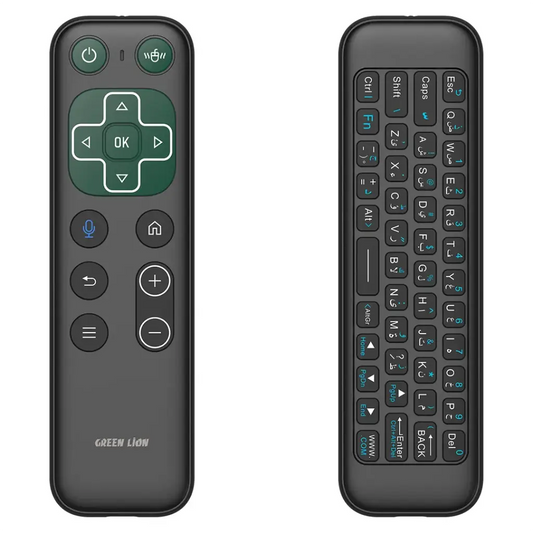 Green Lion Wireless Remote with Keyboard and Mouse - Black- ريموت لاسلكي من غرين لايون مع كيبورد وماوس – أسود