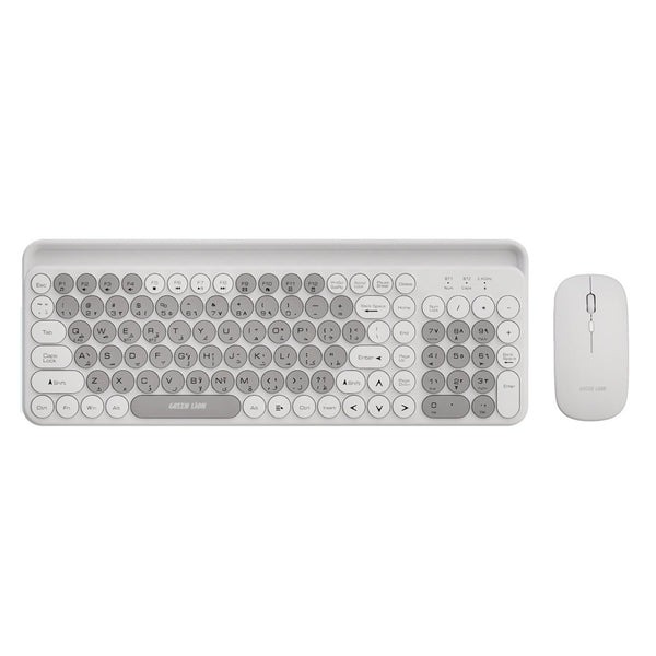 Green Lion Wireless Duo Wireless Mouse + Keyboard Grey - كيبورد وماوس لاسلكيين من كرين رمادي