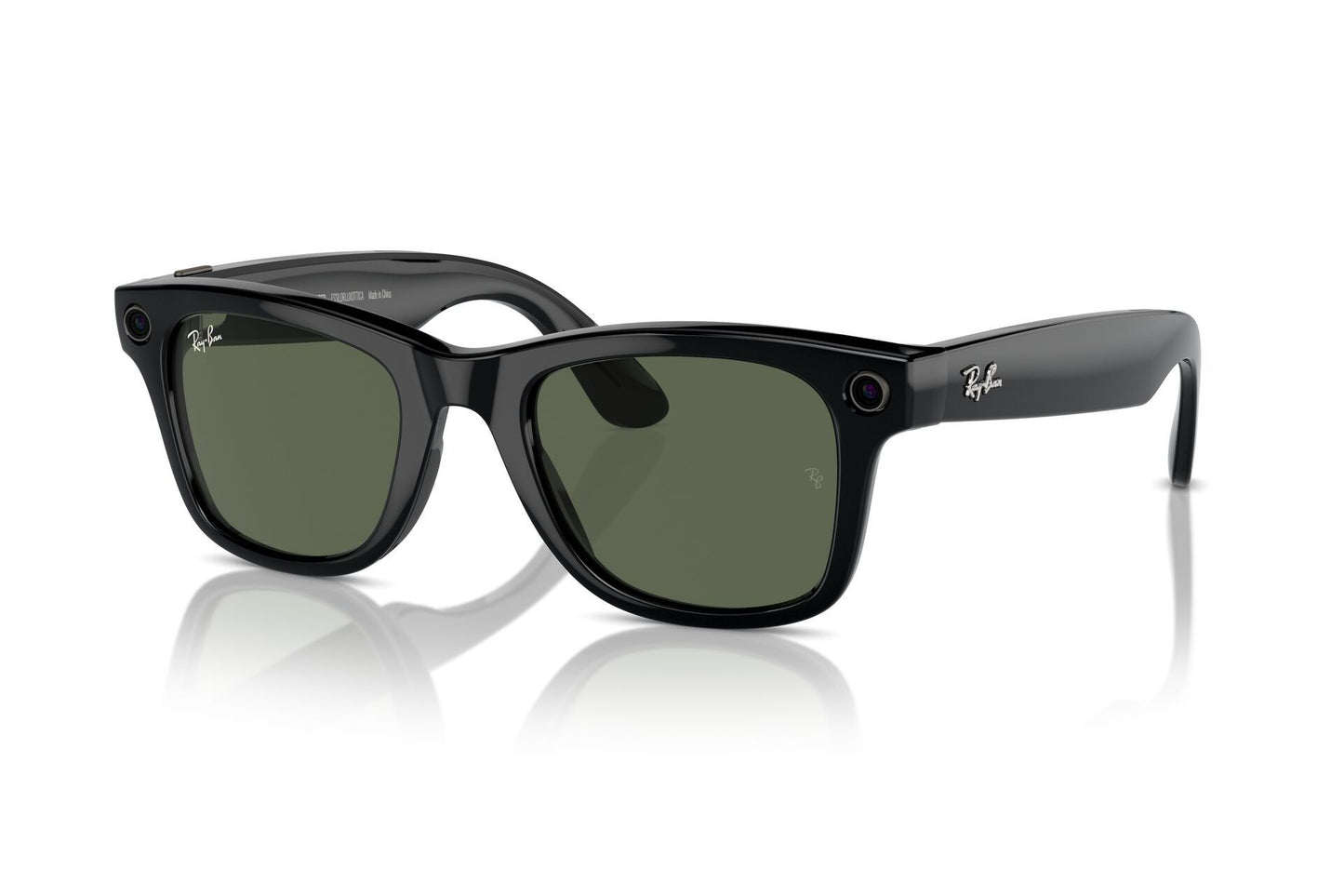 RAYBAN META WAYFARER SHINY BLACK G15 GREEN - نظارات ذكية من راي بان لون الاطار اسود والعدسات اخضر