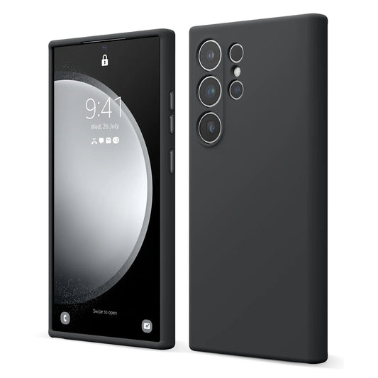 SAMSUNG SILICONE CASE FRO S24 ULTRA - كفر سامسونج اس 24 الترا سيليكون اسود