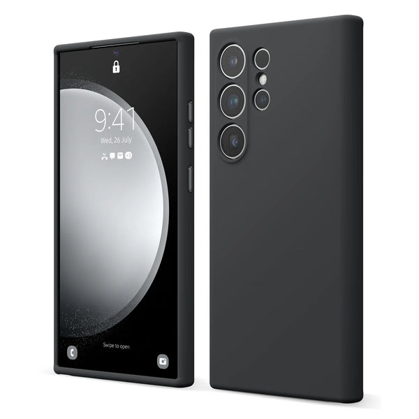 SAMSUNG SILICONE CASE FRO S24 ULTRA - كفر سامسونج اس 24 الترا سيليكون اسود