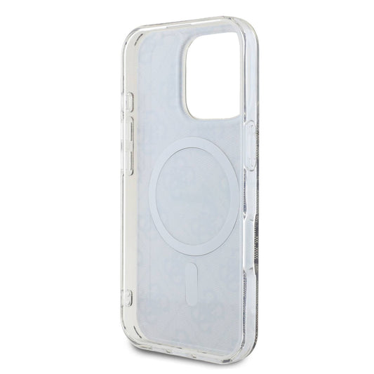 Karl Lagerfeld Saffiano Leather Hard Case With Elongated Metal Logo For iPhone 16 Pro Max - Blue