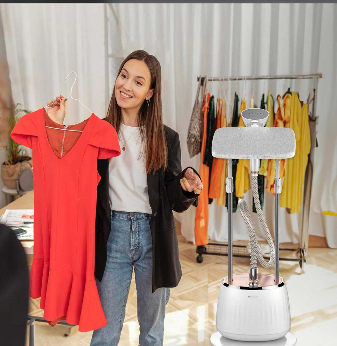 Green Lion Portable Household Garment Steamer Pro 7 Functional 1800W 1.6L - مكوى الملابس البخارية المحمولة 1800 واط 1.6 لتر من كرين