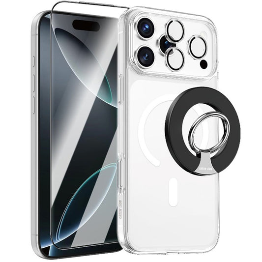 Green Lion 4 in 1 Protection Pack For iP 17 Pro Max Clear - مجموعة الحماية 4 في 1 للايفون 17 برو ماكس من كرين شفاف