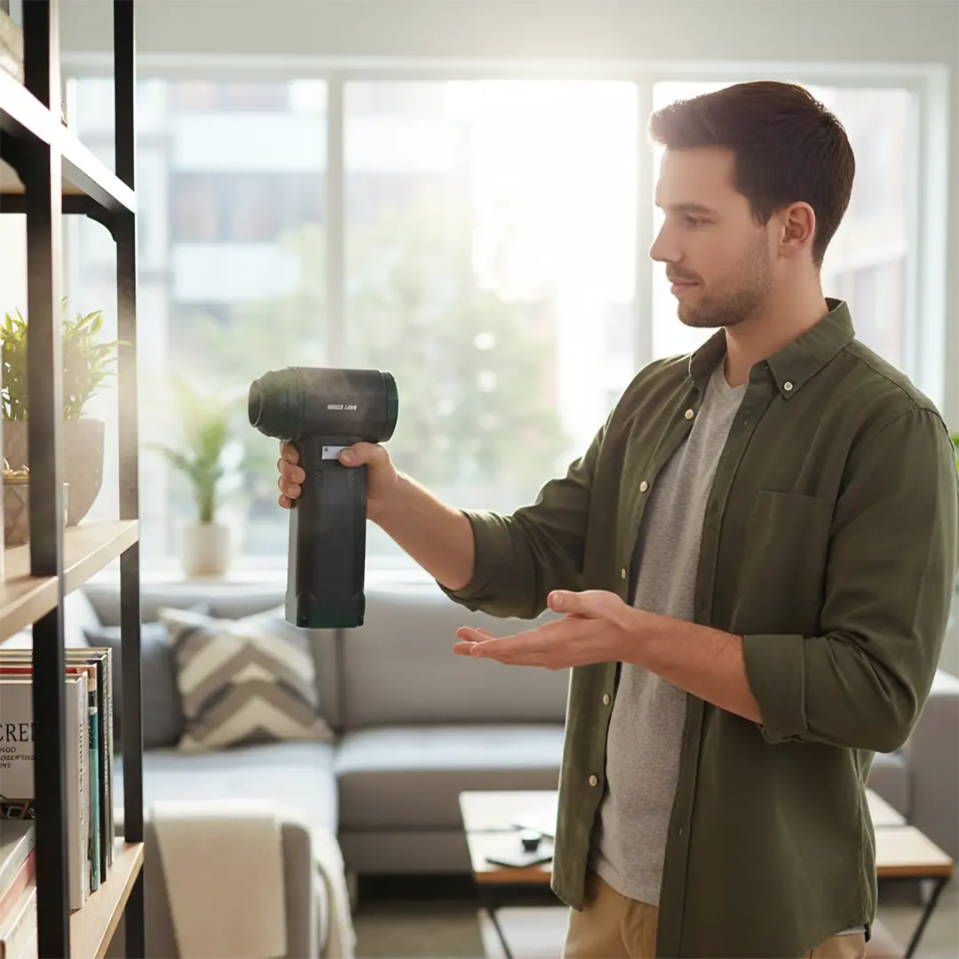 Green AIR MASTER Blower & Vacuum Cleaner 90000RPM Black - منفاخ هواء ومكنسة كهربائية من كرين لون اسود