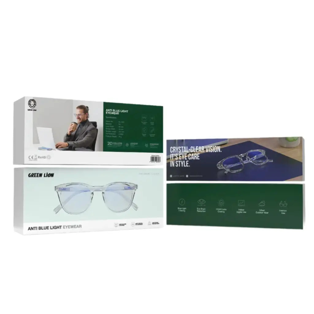 Green Lion Anti Blue Light Glass GL-AB01 Clear -نظارات شفافة للحماية من الضوء الازرق من كرين