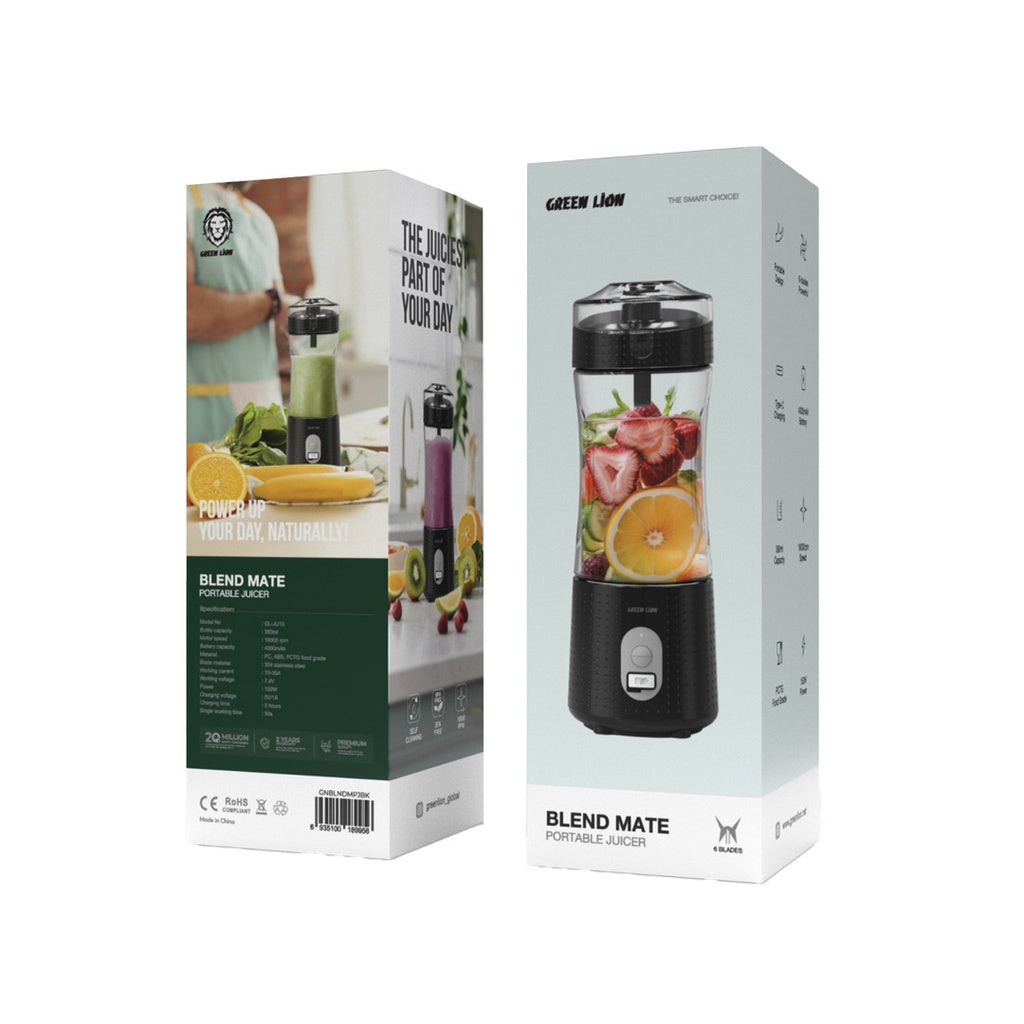 Green Lion Blend Mate Portable Juicer Black - خلاط محمول 380 مل من كرين اسود