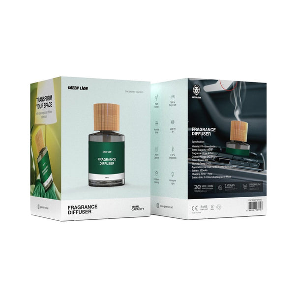 Green Lion Fragrance Diffuser 160ML Wood -  جهاز تعطير السيارة 160 مل من كرين خشبي
