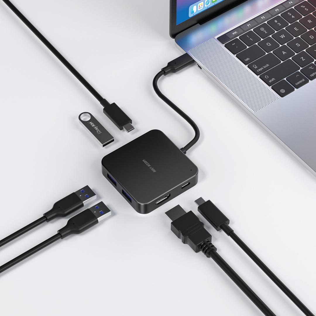 Green Lion GHB-7 7 in 1 USB-C HUB - توصالة تايب سي 7 في 1 من كرين