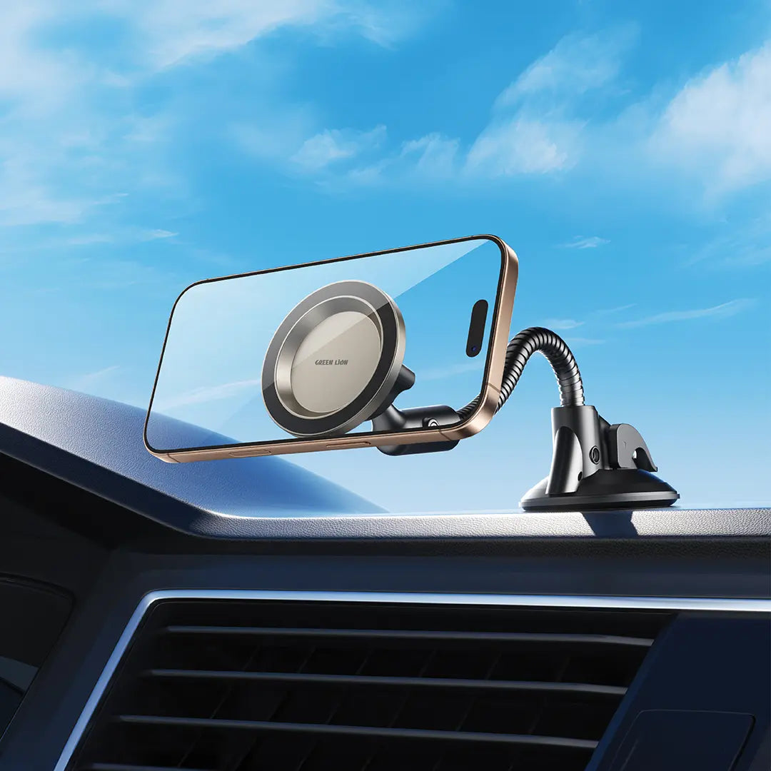Green Lion GX-65 Magsafe Car Phone Holder Black - ستاند سيارة ماك سيف  من كرين