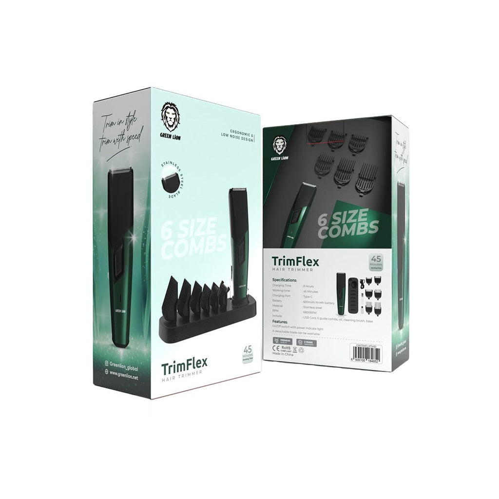 Green Lion Trim Flex Hair Trimmer Green & Black - ماكنة حلاقة لاسلكية من كرين