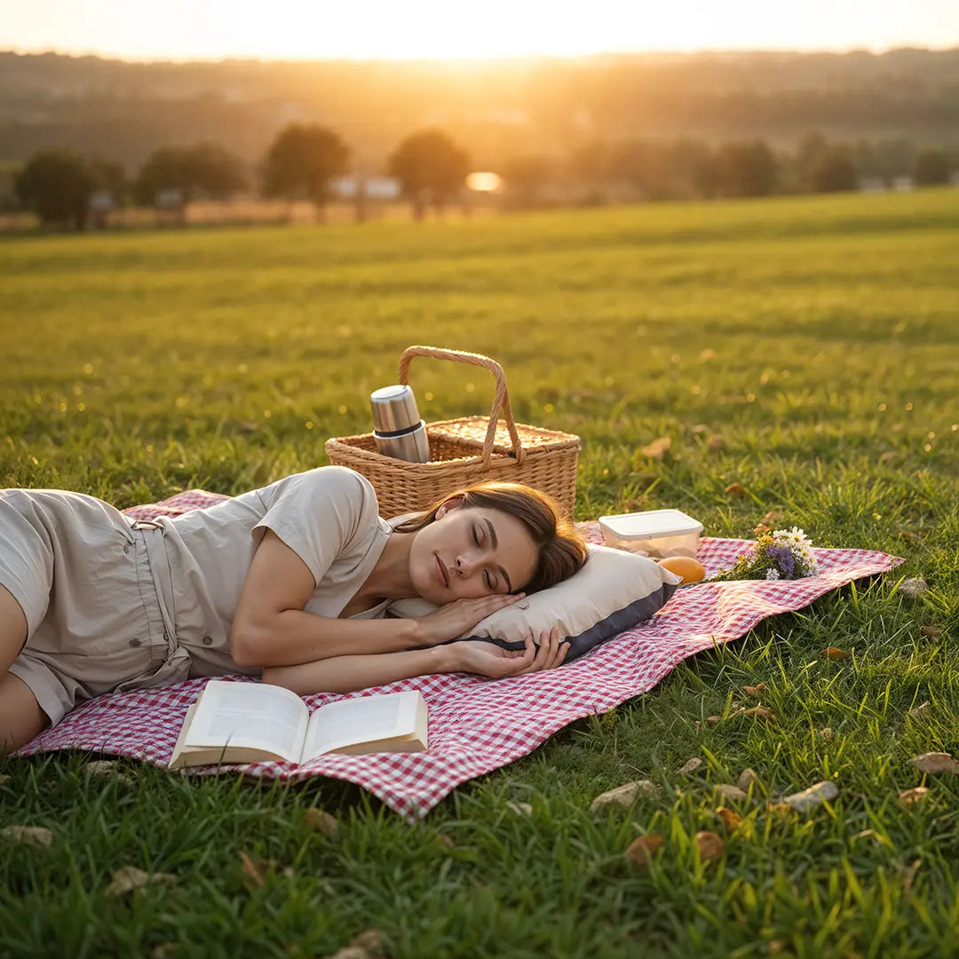 Green Lion Inflatable Camping Pillow Beige - وسادة النوم للتخييم القابلة للنفخ من كرين بيجي