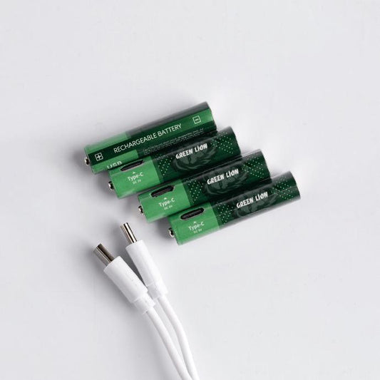 Green Lion Rechargeable Battery AAA ( 4pcs/pack ) 500mWh / 1.6V - Green-بطاريات AAA قابلة لإعادة الشحن من غرين لايون