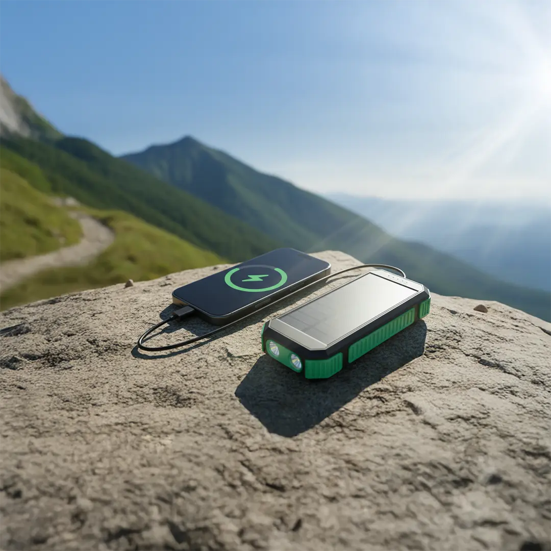 Green Lion Solar Flex Power Bank 20000mAh PD 20W Green and Black - باوربنك 20000 ملي امبير 20 واط مع شحن بالطاقة الشمسية من كرين