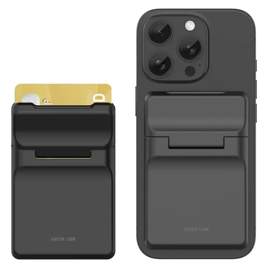Green Lion W3- Magsafe Wallet Card Holder Black - محفظة بطاقات مغناطيسية من كرين