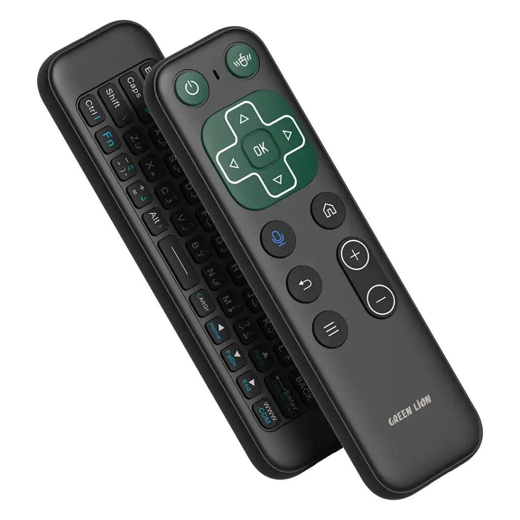 Green Lion Wireless Remote with Keyboard and Mouse - Black- ريموت لاسلكي من غرين لايون مع كيبورد وماوس – أسود
