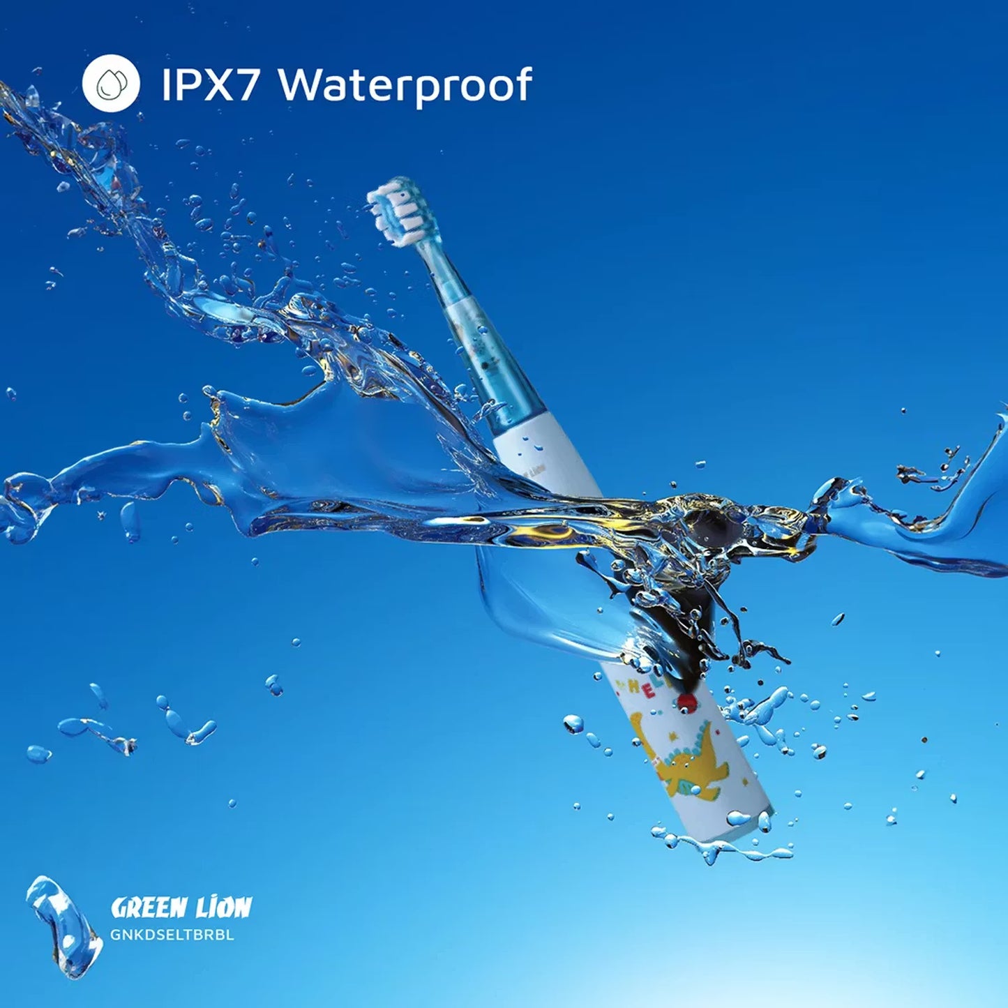 Green Lion Kids Electric Toothbrush Blue - فرشاة اسنان كهربائية للاطفال من كرين ازرق