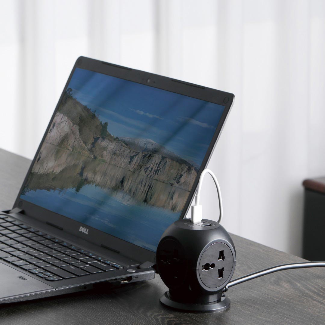 GNMULSKT4BKGreen Lion MultiPort Desk Universal Socket Black - مقبس مكتبي متعدد المنافذ عالمي من كرين اسود