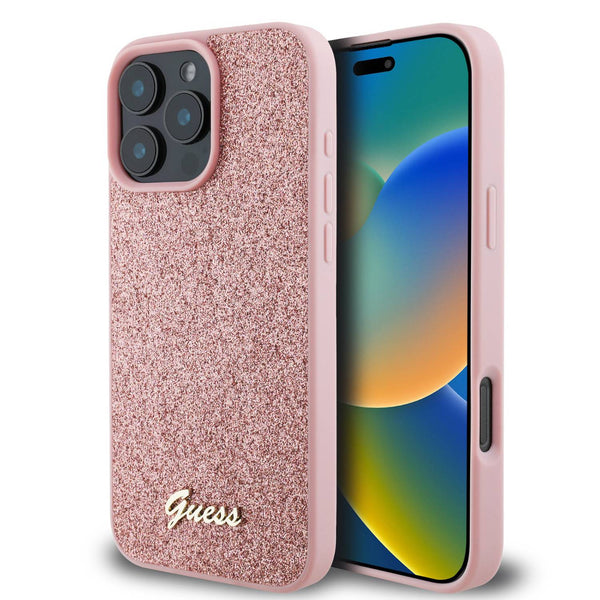 Guess Fixed Glitter Hard Case For iPhone 16 Pro Max - كفر للايفون 16 برو ماكس من جيسس