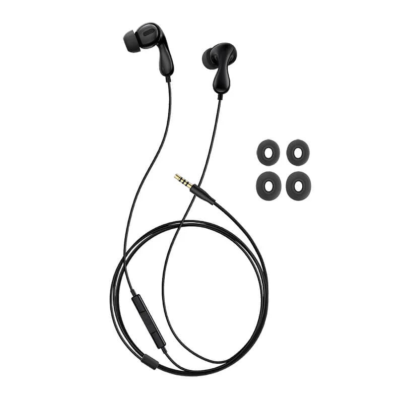BASEUS ENCOK HZ20 WIRED EARPHONES CLUSTER BLACK - سماعات اوكس 3.5 مم من باسيوس اسود