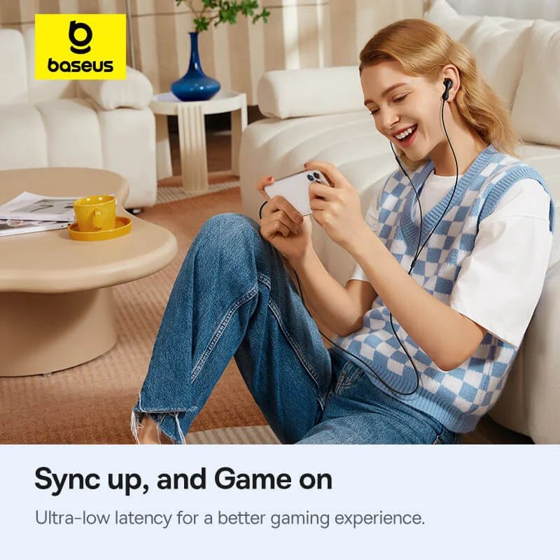 BASEUS ENCOK HZ20 WIRED EARPHONES CLUSTER BLACK - سماعات اوكس 3.5 مم من باسيوس اسود